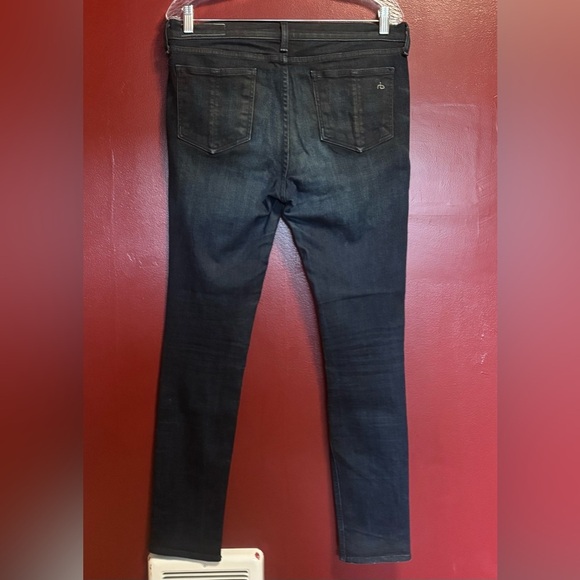 Rag & Bone Jeans Womens Size 31 Dark Blue Denim Skinny Leg Designer Classic - Picture 3 of 10